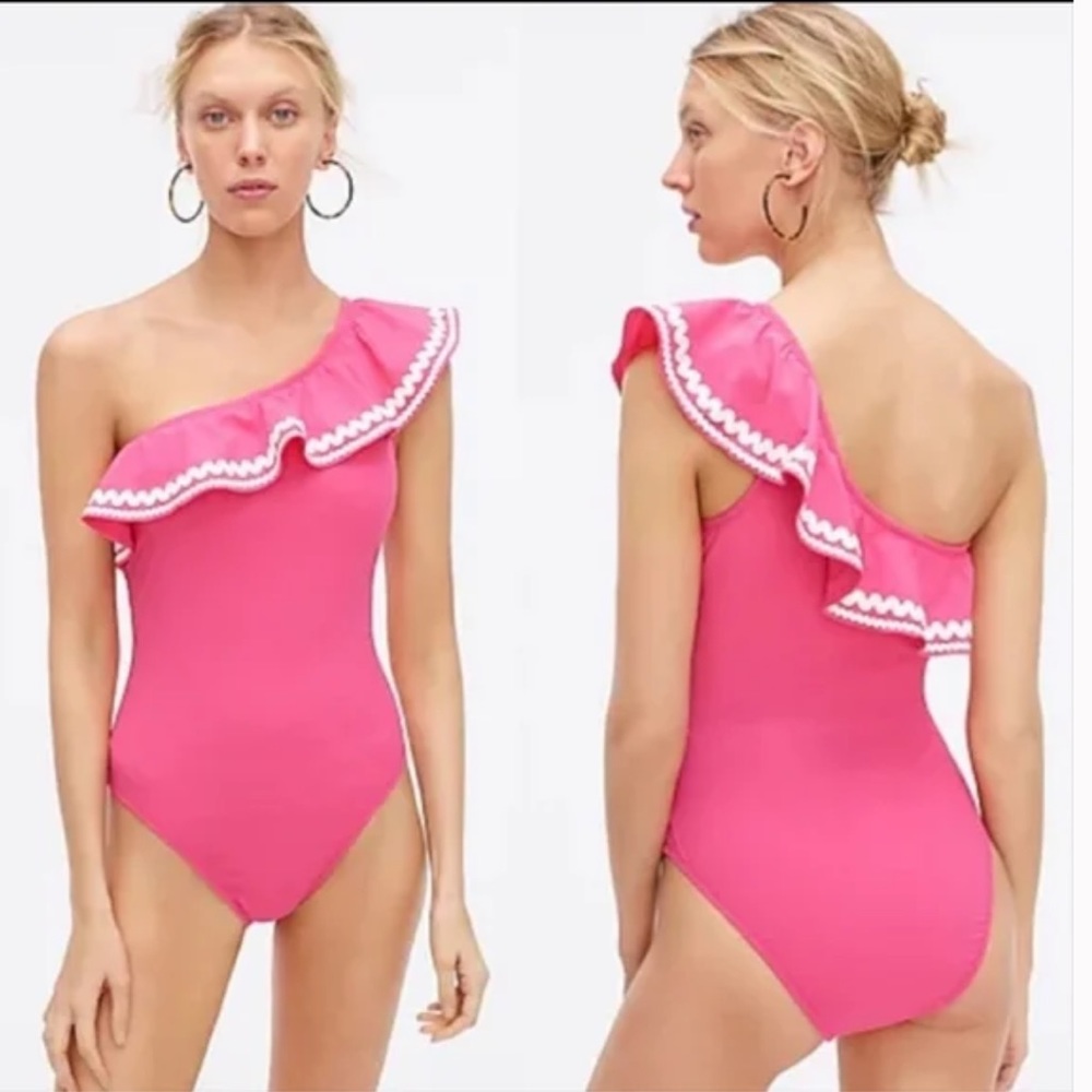 NWT / Never Been Worn J.Crew Pink One Shoulder Swim